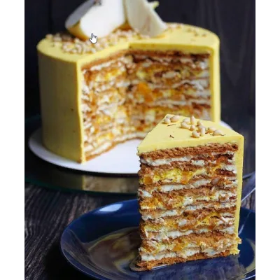 Медовик "Груша-Горгонзола-Кедровый орех"(Маруся Манько)