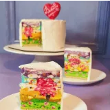 Техника cakeinside торт с рисунком мишки (Евгения Кизленко, Kizlenkocake)