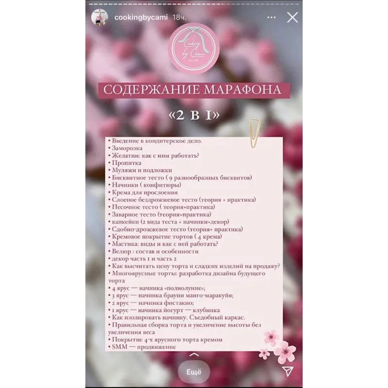 Марафон 2 в 1 : курс кондитер и многоярусные торты (Камила Алаева, cooking by cami)