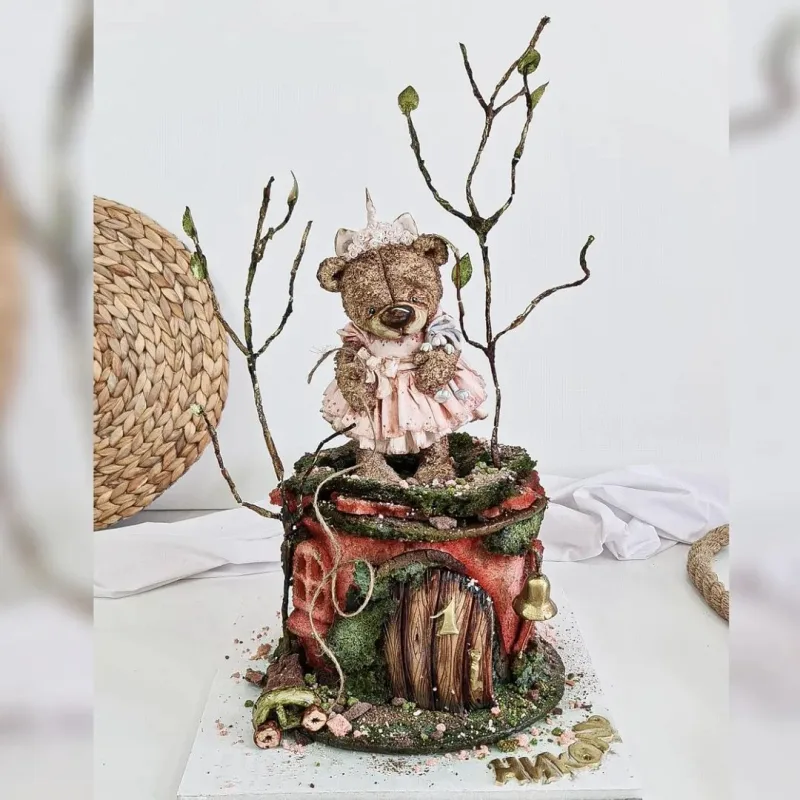 Мастер класс 3д торт "Мишка-малышка” (Ольга Громак, gromak_cake_omsk)