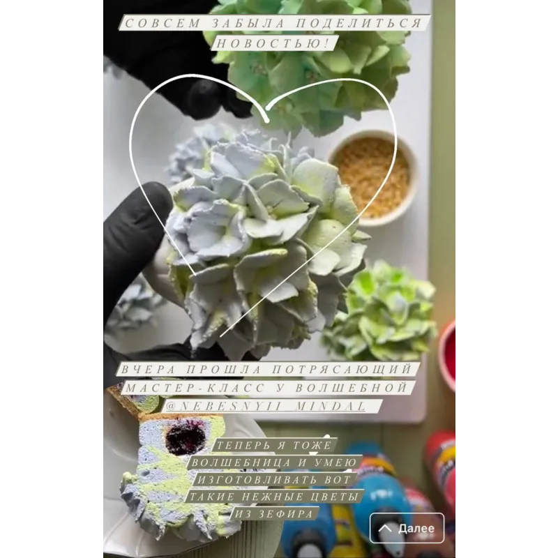 Мастер-класс по зефирным капкейкам "Гортензии". 15 августа (Марина Невская, Nebesnyii_mindal)