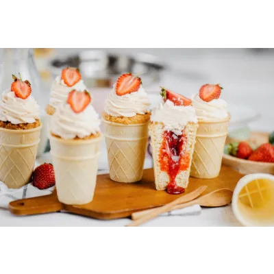 Капкейки в вафельном стаканчике (Алина Ахмадиева)