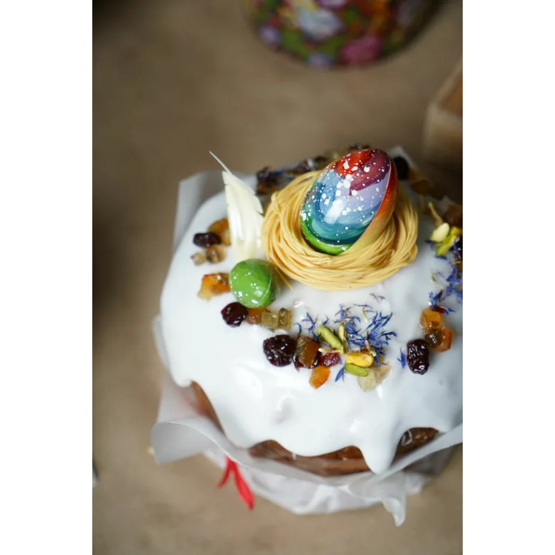 Кулич с цукатами, миндалем и сахарной помадкой (Людмила Букина)