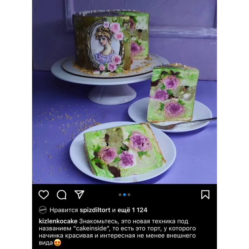 Техника cakeinside и тема цветы (Евгения Кизленко, Kizlenkocake)