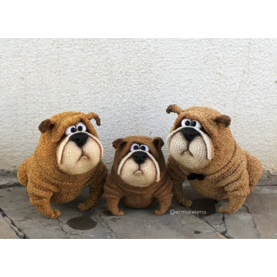 Мопс Венедикт. Вязание крючком (Елена Ермак)