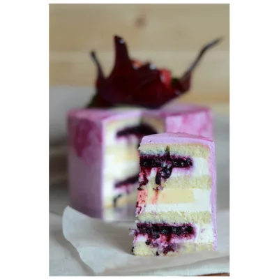 Бисквитный торт «Черника-Лимон» [Make Cake]