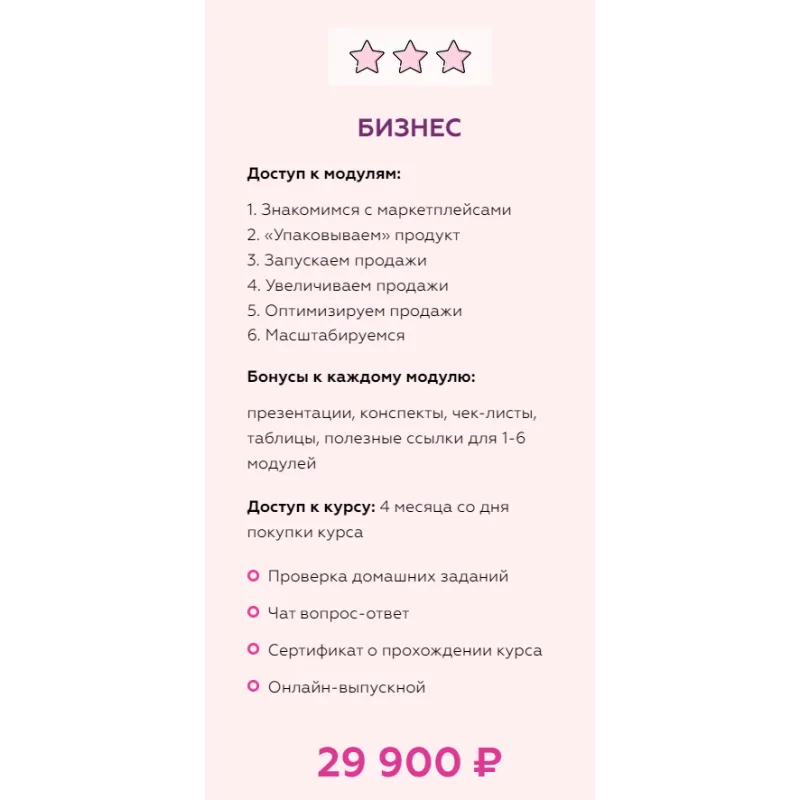 Курс "Маркетплейсы для кондитеров. Тариф Бизнес" (Вера Дружковска)