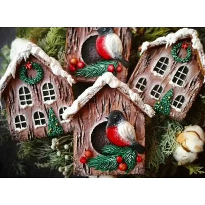 Мастер-класс по росписи новогодних пряников «Домики» (Евгения Локтева)