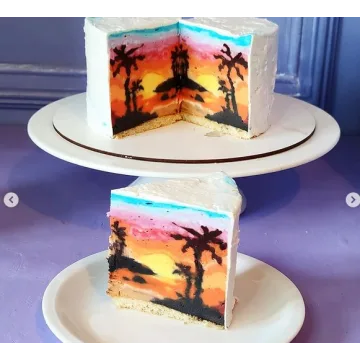 Мастер класс в технике cakeinside «Закат» (Евгения Кизленко)