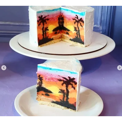 Мастер класс в технике cakeinside «Закат» (Евгения Кизленко)