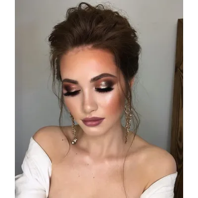 Нарядный вечерний макияж на пигментах (Елена Санько)