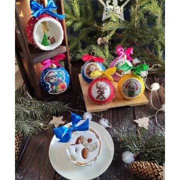 Ёлочные шарики - маршмеллоу (Ксения Енакиевская)