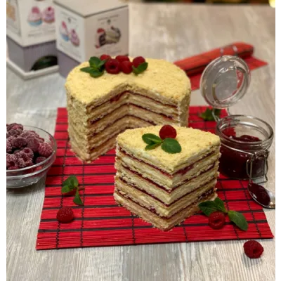 Торт "Песочный ванильно-малиновый" (Оксана Лобачева)