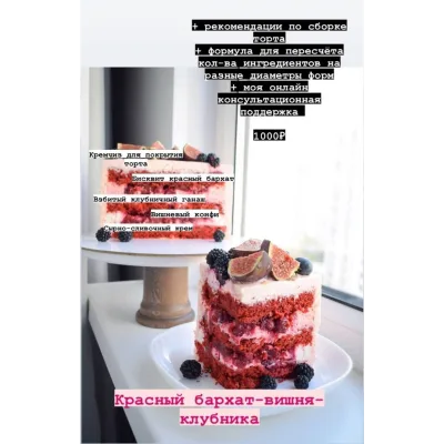 Рецептурная карта «Красный бархат с вишней и клубничным ганашем» (Софья Иванькова, Sofya_iva)