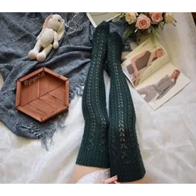 [Вязание] Чулки с ажурным узором «Листья» (zyapa_masha)