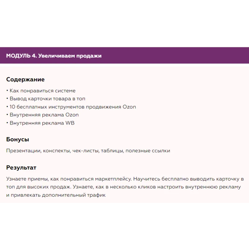 Курс "Маркетплейсы для кондитеров. Тариф Бизнес" (Вера Дружковска)