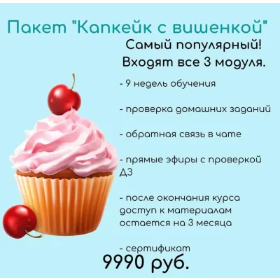 Первые деньги на тортиках. Пакет Капкейк с вишенкой (Татьяна Короткова)