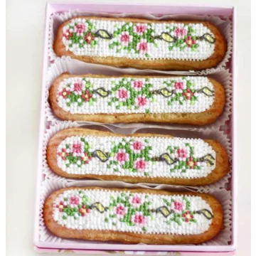 Эклеры с вышивкой в «Точечной технике» (Ксения Мороженко)