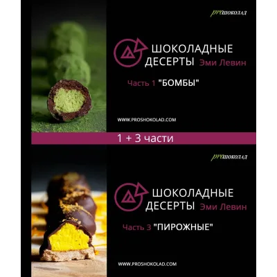 Шоколадные десерты. Часть 1 "Бомбы" + Часть 3 "Пирожные" (Наталия Спитэри, Эми Левин)