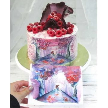 3 покрытия тортов под акварель и 4 декора (Мария Костылева)