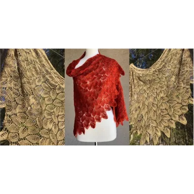 [Вяжи.ру] Ажурная шаль листья Mallorn  (Дж Колетт Бекерт)
