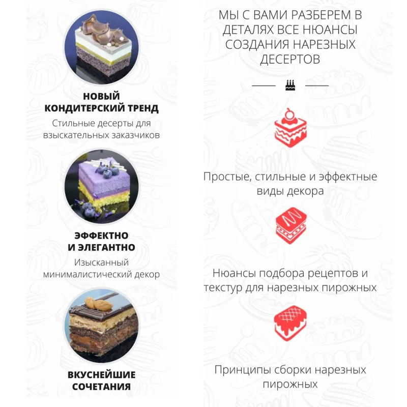 Нарезные пирожные. Пакет-Самостоятельно (Елена Крохмаль, Pastry School)