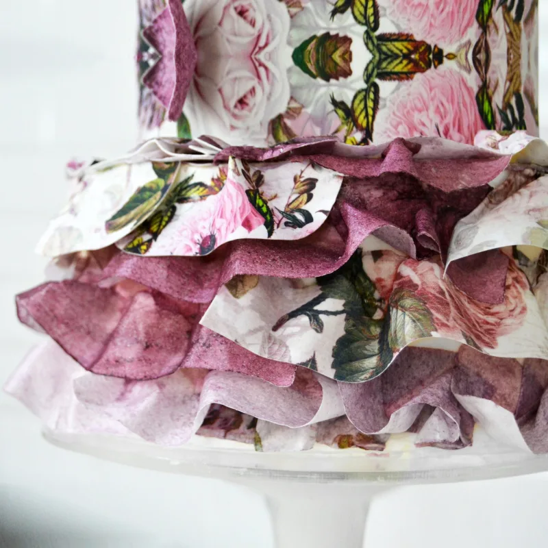 Текстильный декор из вафельной и сахарной бумаги (Александра Булгакова)