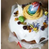 Кулич с цукатами, миндалем и сахарной помадкой (Людмила Букина)