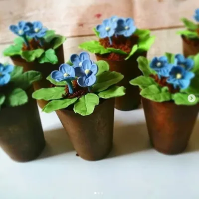 МК "Пироженое в виде цветочного горшка" (Анна Журавель)