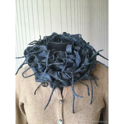 [Валяние]  МК "Шарф-сетка на мини шаблоне"( Юлия Козырева )