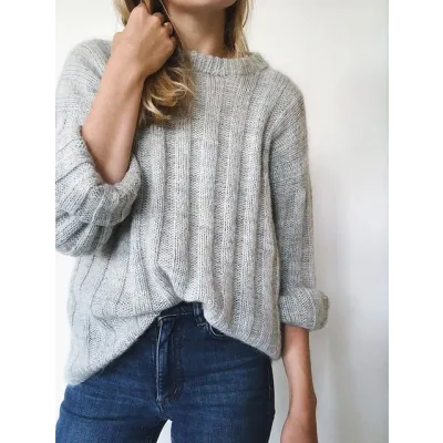 [Вязание] Женский свитер Vertical Stripes (PetiteKnit)