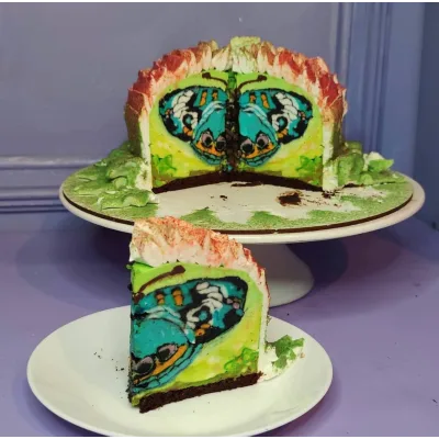 Мастер класс в технике cakeinside и тема бабочки и весна (Евгения Кизленко, Kizlenkocake)