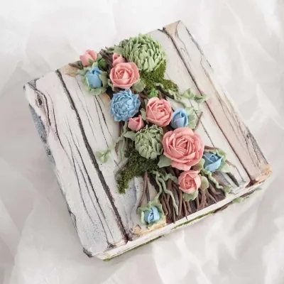 [Где торт?] Пряничная шкатулка с цветами (Елена Кортусова)