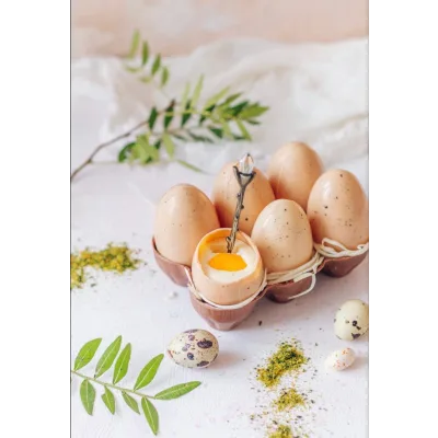 Десерт-яйца в лотке в двух вариантах (Екатерина Завирюха)