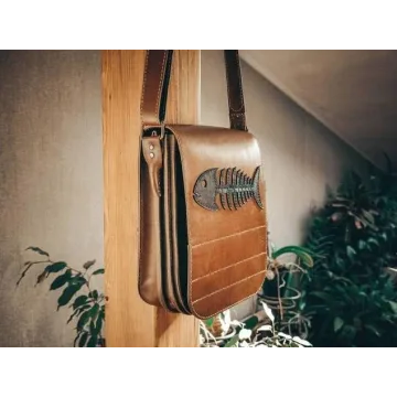 [OLIVAleather] Мужская кожаная сумка на ремне