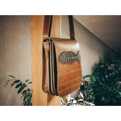 [OLIVAleather] Мужская кожаная сумка на ремне