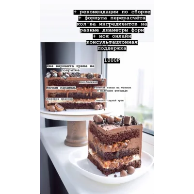 Рецептурная карта «Шоколадный торт с мягкой карамелью и ореховым пралине» (Софья Иванькова, Sofya_iva)
