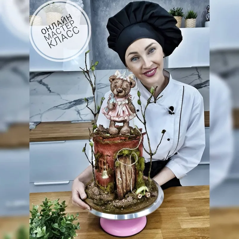 Мастер класс 3д торт "Мишка-малышка” (Ольга Громак, gromak_cake_omsk)