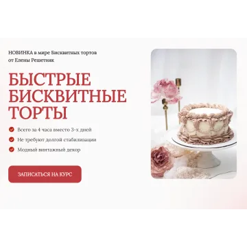 [Cake pro] Быстрые бисквитные торты. Тариф Стандарт (Елена Решетняк)