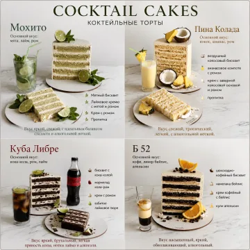 Cocktail cakes. Коктейльные торты (Татьяна Коледа)