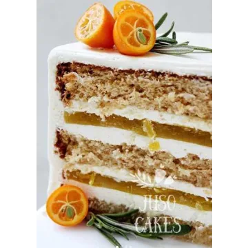 Медовый торт с лимонным желе. Рецепт и Техника (Juso Cakes)