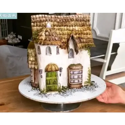 [gnutcakeschool] Торт "Старинный дом"(Елена Гнут)