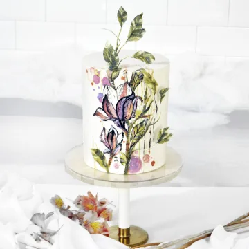 Роспись торта и вафельные ветви (Александра Булгакова)