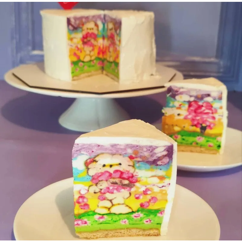 Техника cakeinside торт с рисунком мишки (Евгения Кизленко, Kizlenkocake)