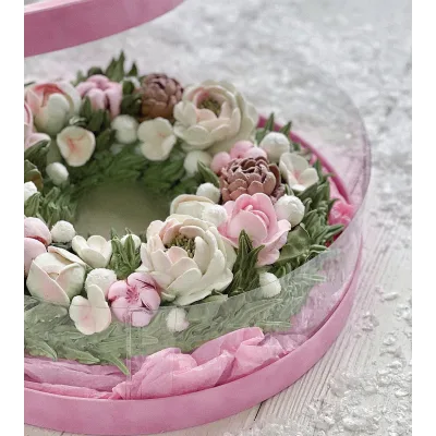 Новогодний венок из зефира (Мира Садовая) @zefir.mira