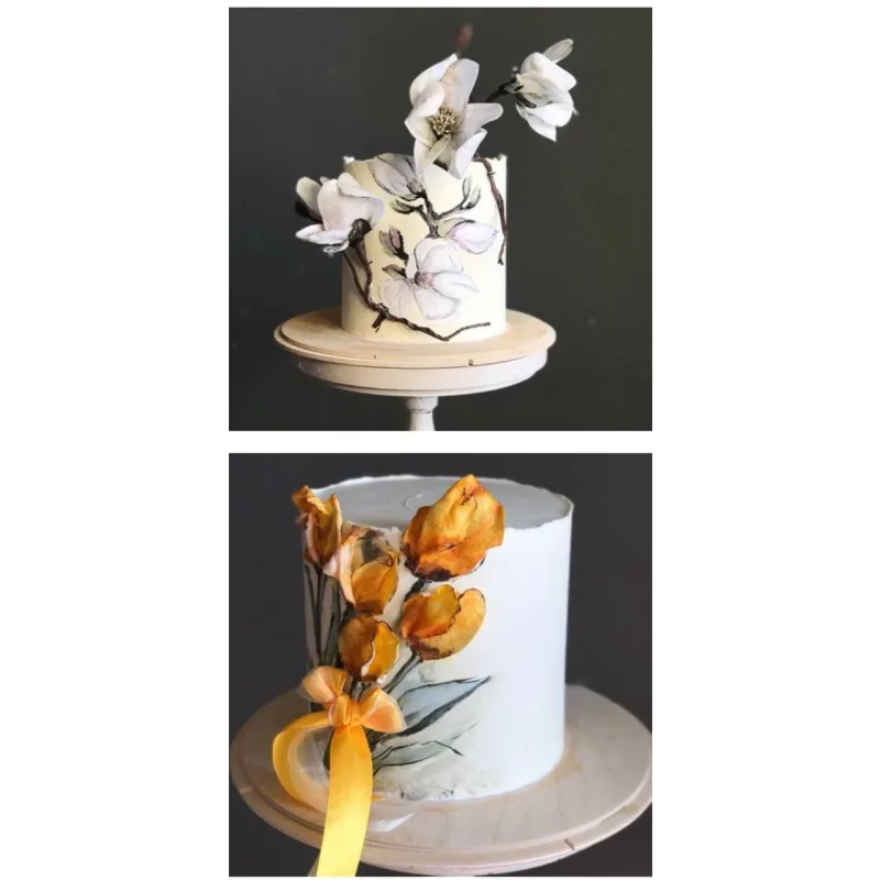 Акварельная роспись по ганашу и вафельная флористика (Юлия Припутнева)