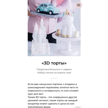 3D торты. Тариф "Всё сам" (Анна Комарова, Slastie School)