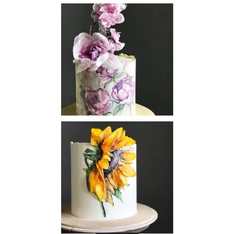 Акварельная роспись по ганашу и вафельная флористика (Юлия Припутнева)