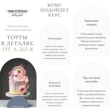 Торты в деталях от А до Я. Тариф "Базовый" (Инна Питерова)