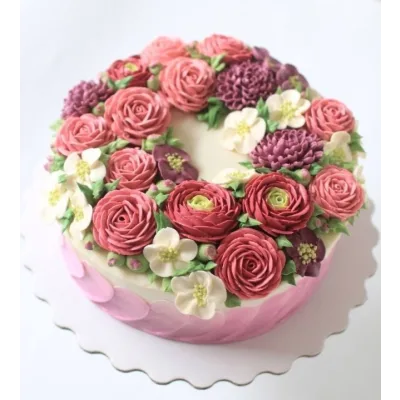 Торт с цветами из крема (Анна Галич)